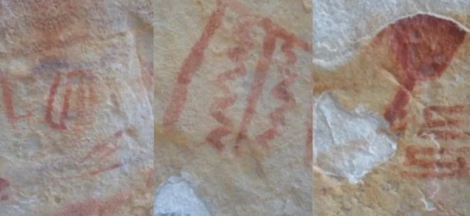 Novas pinturas rupestres são descobertas em paredão rochoso de Poranga, no interior do Ceará