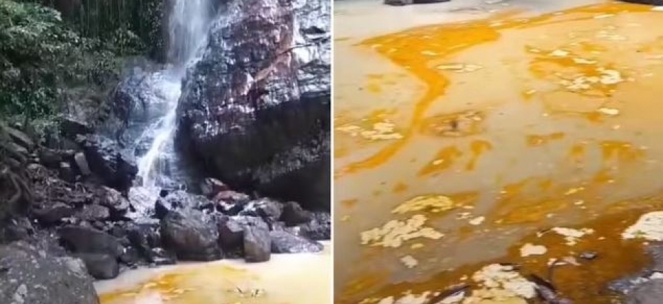gua de cachoeira fica cheia de gordura aps caminho com leo vegetal tombar no CE; motorista morreu
