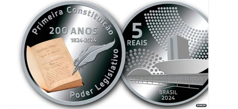 BC lana moeda comemorativa dos 200 anos da Constituio de 1824